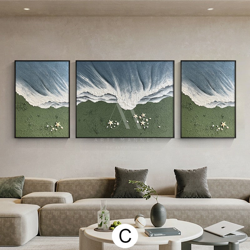 Sands Of Time Modern Oil Painting (Set of 3)