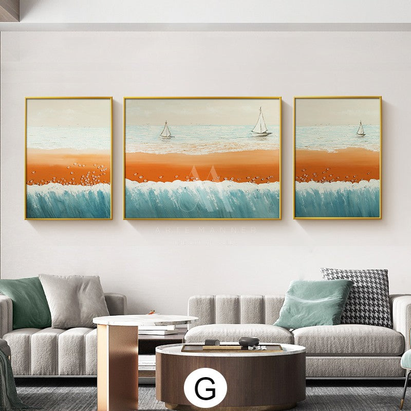 Sands Of Time Modern Oil Painting (Set of 3)