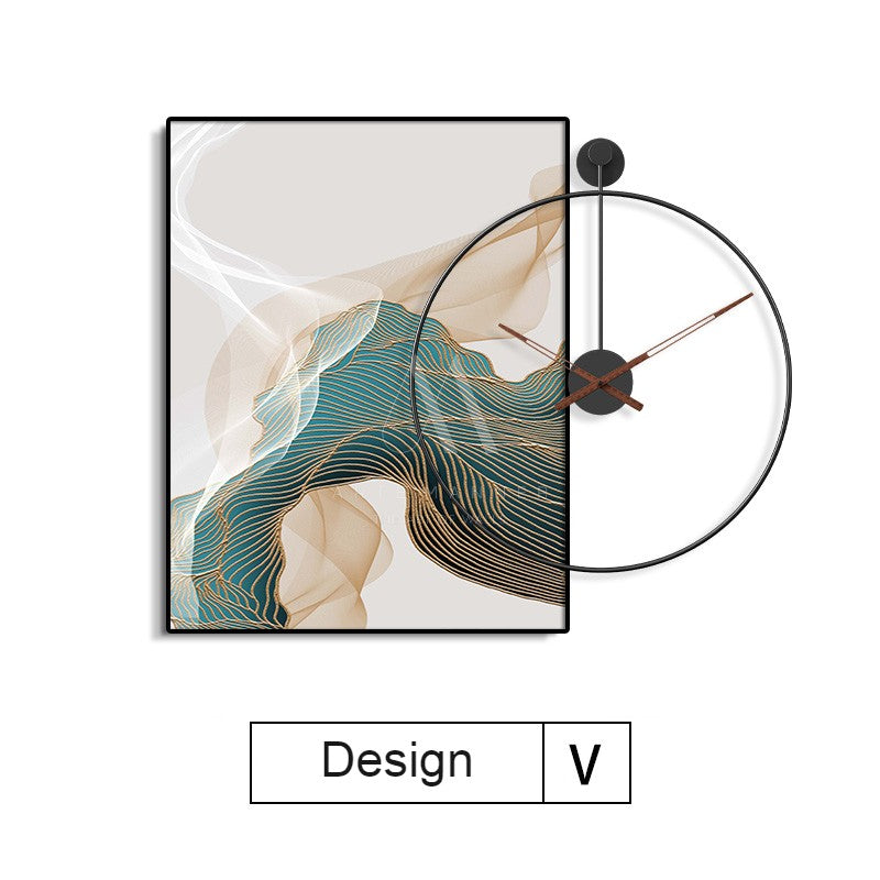 Digital Waves Abstract Wall Art Clock