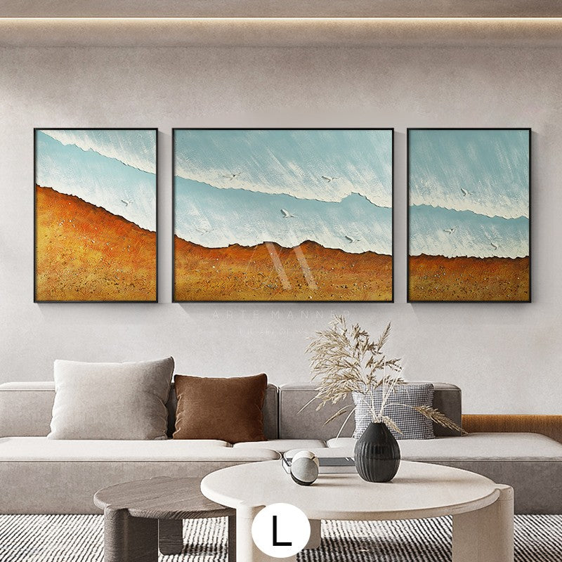 Sands Of Time Modern Oil Painting (Set of 3)