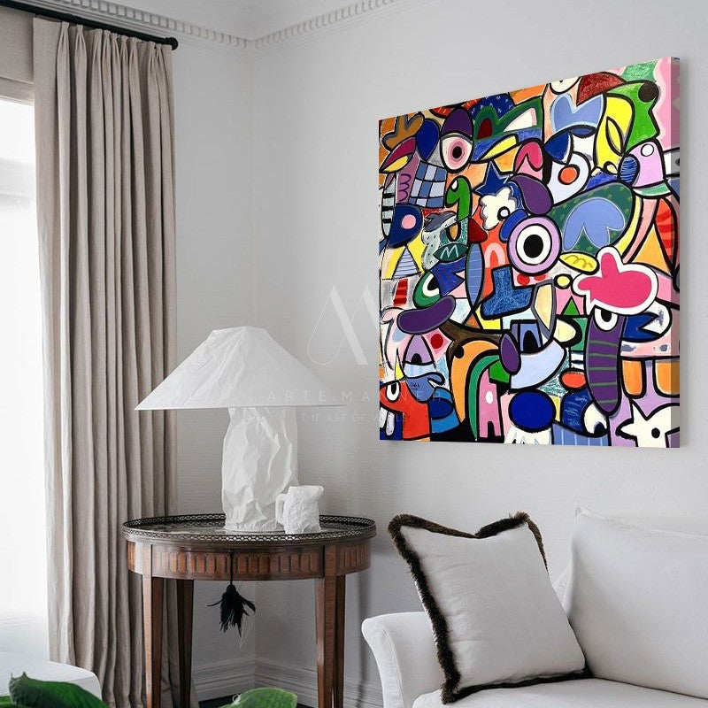 Floating Lines Modern Abstract Pop Wall Art