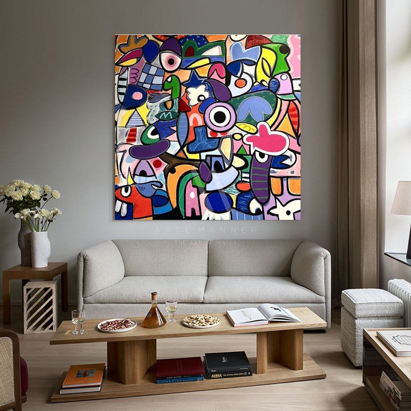 Floating Lines Modern Abstract Pop Wall Art
