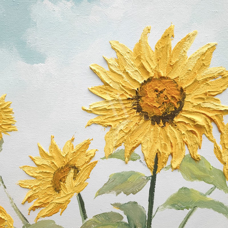 Sunflower Blooms Modern Oil Painting