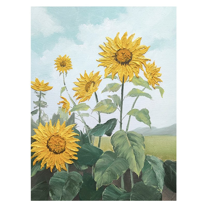 Sunflower Blooms Modern Oil Painting