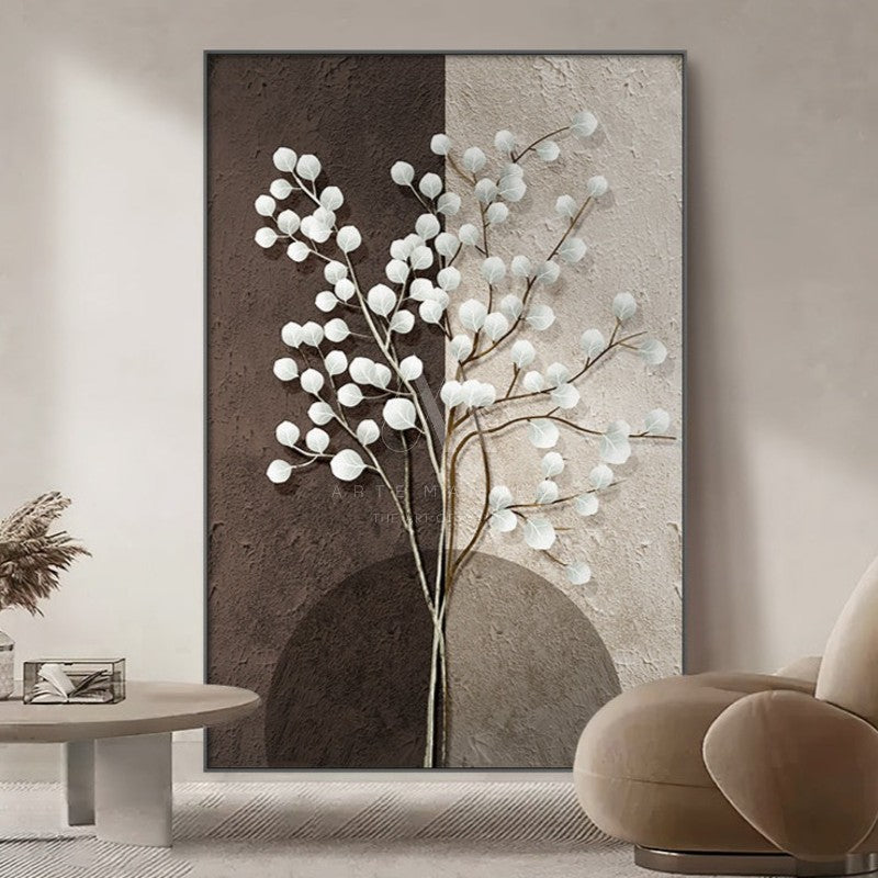 Winter Blossom Wabi Sabi 3D Wall Art