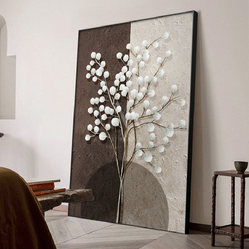 Winter Blossom Wabi Sabi 3D Wall Art