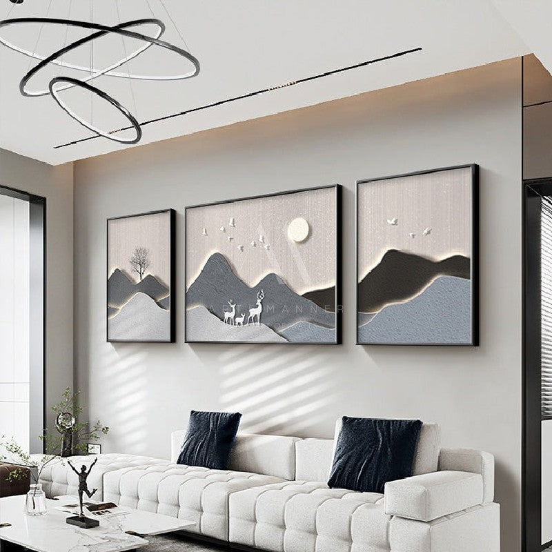 Grey Divide Modern 3D Wall Art (Set of 3)