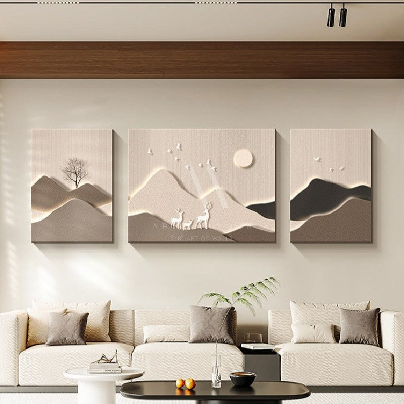 Grey Divide Modern 3D Wall Art (Set of 3)