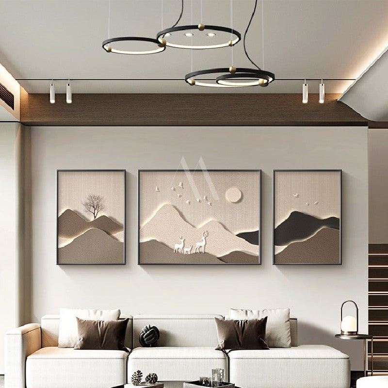 Grey Divide Modern 3D Wall Art (Set of 3)