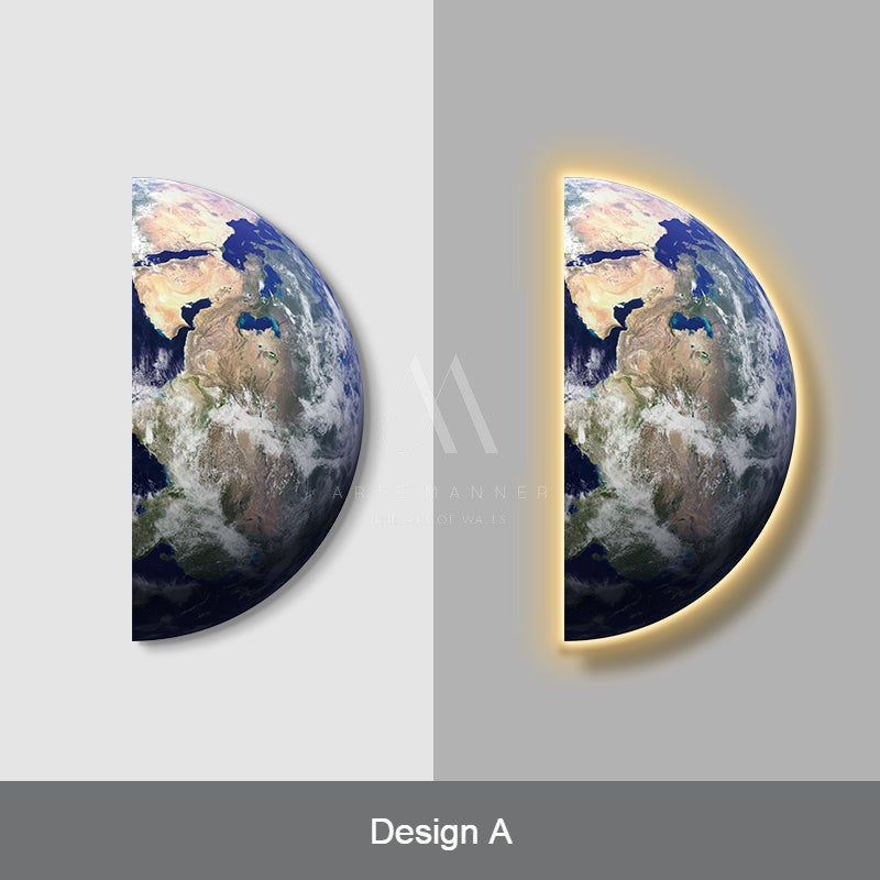 Half Moon 3D LED Wall Art