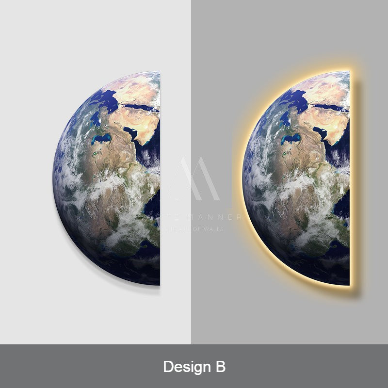 Half Moon 3D LED Wall Art
