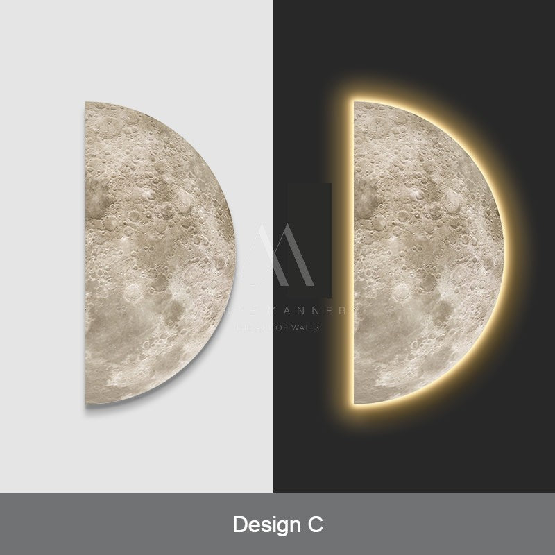 Half Moon 3D LED Wall Art
