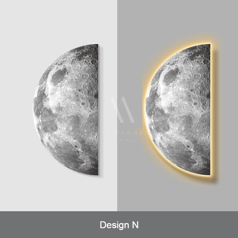 Half Moon 3D LED Wall Art