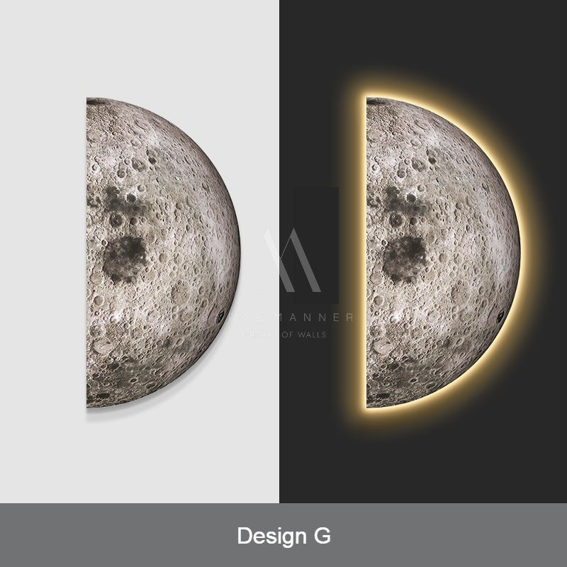 Half Moon 3D LED Wall Art