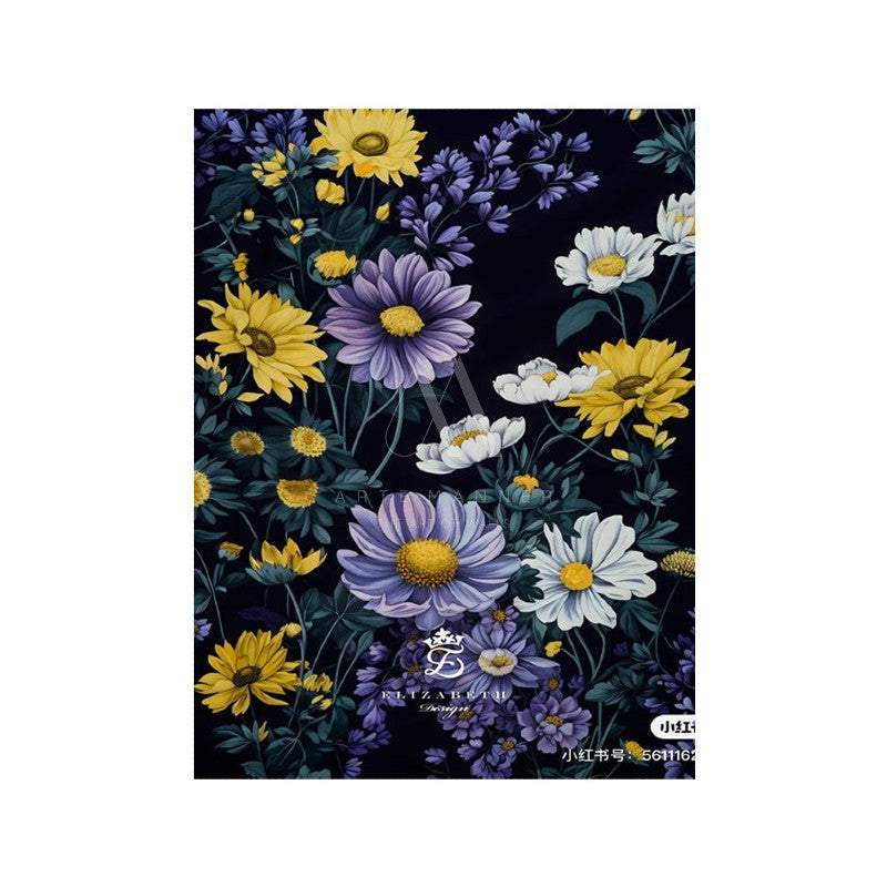 Digital Night Modern Floral Wall Art