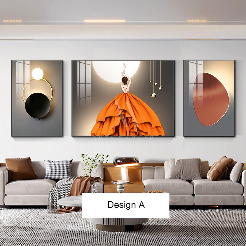 Peaceful Reflection Modern Wall Art (Set of 3)