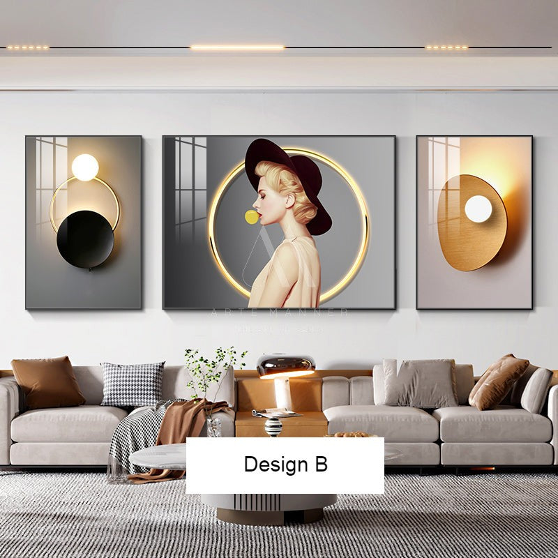 Peaceful Reflection Modern Wall Art (Set of 3)