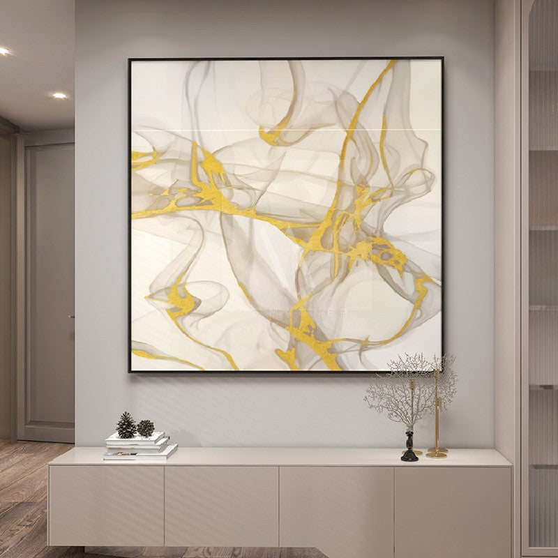 A Golden Dance Abstract Wall Art