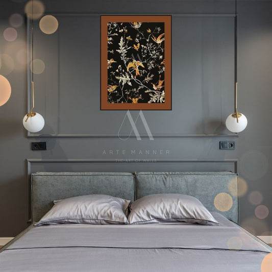 Twilight Sparrows Vintage Wall Art