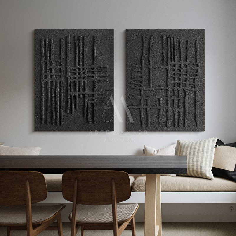 Black Passage Abstract 3D Wall Art