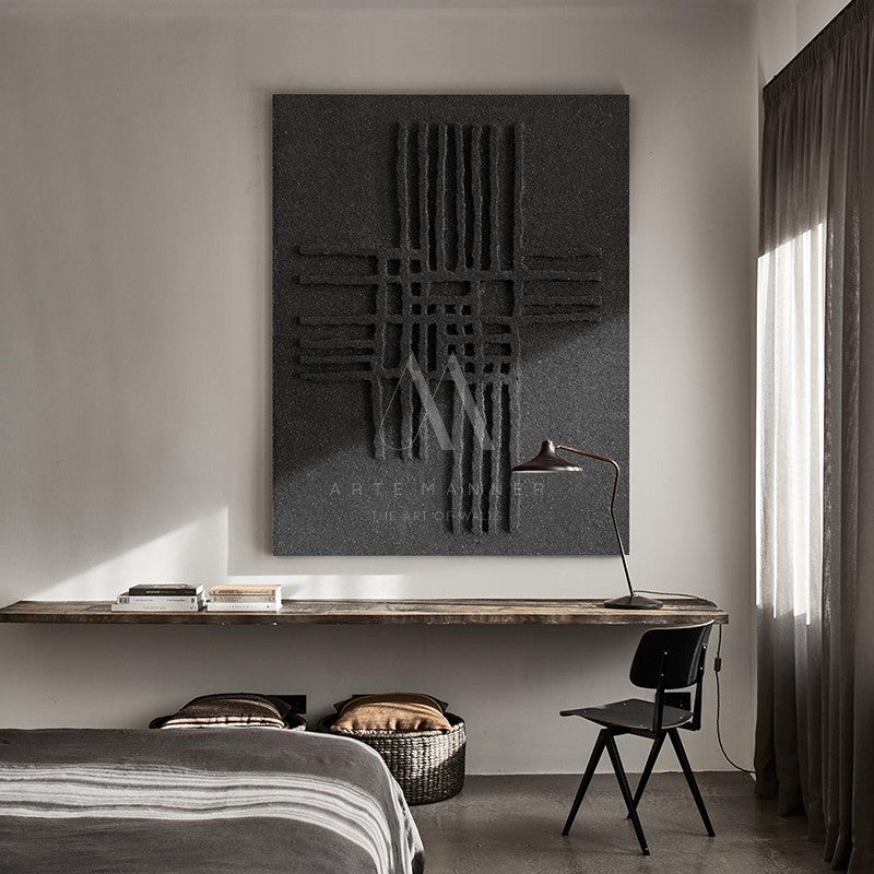 Black Passage Abstract 3D Wall Art