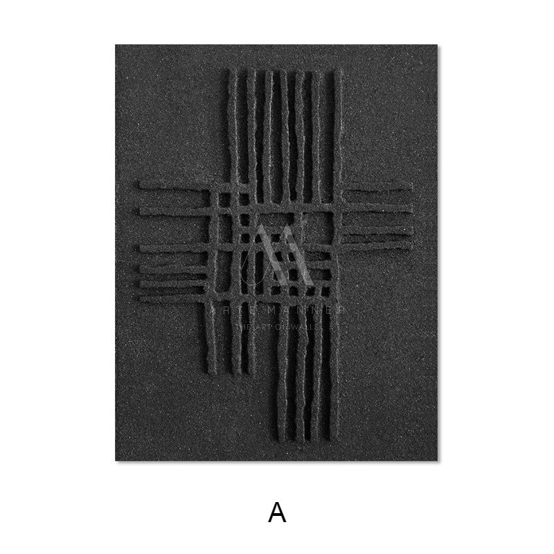 Black Passage Abstract 3D Wall Art