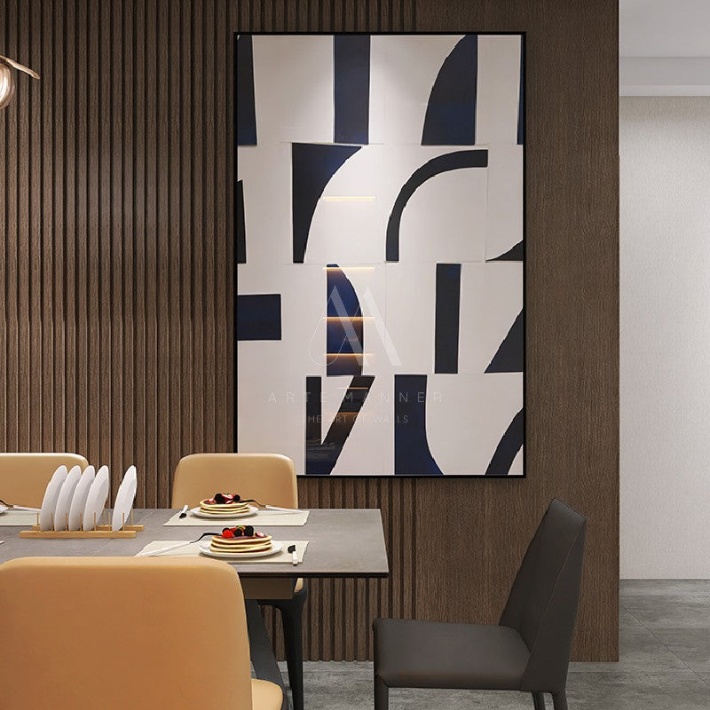 Geometric Blues Abstract Wall Art