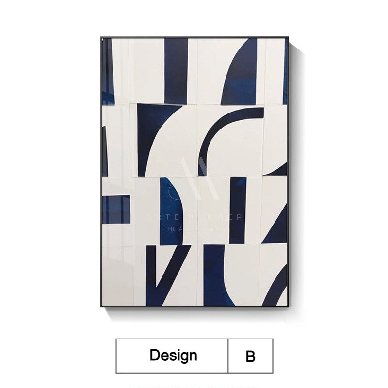 Geometric Blues Abstract Wall Art