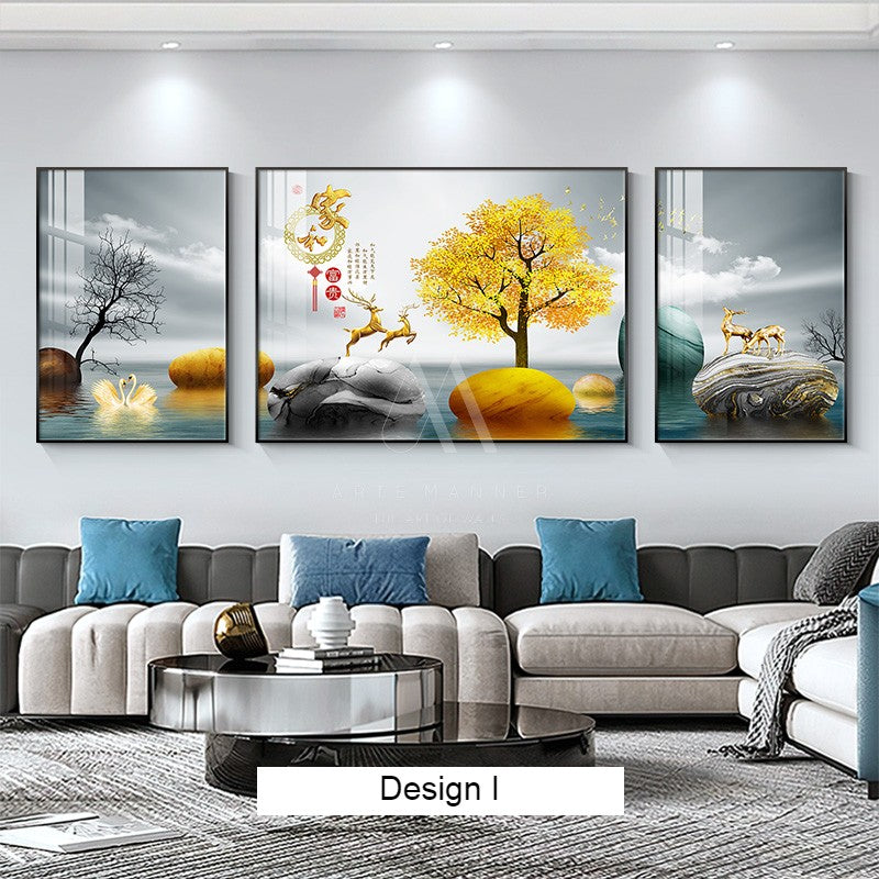 Wisdom of the Forest Modern Wall Art (Set of 3)