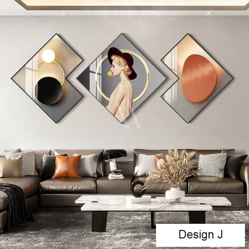 Orange Wave Modern Abstract Wall Art