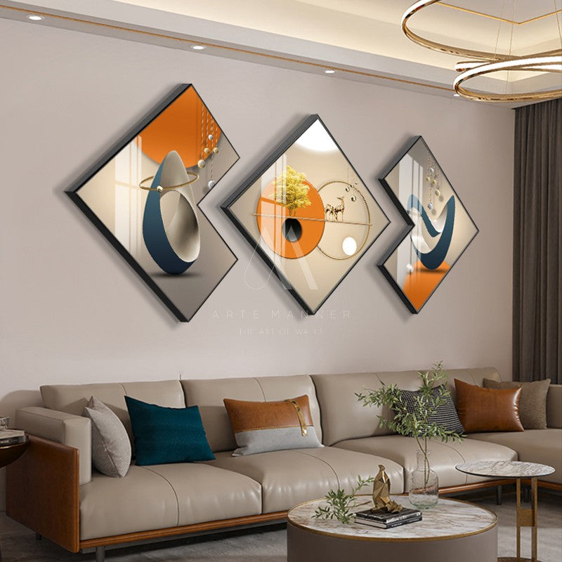 Orange Wave Modern Abstract Wall Art