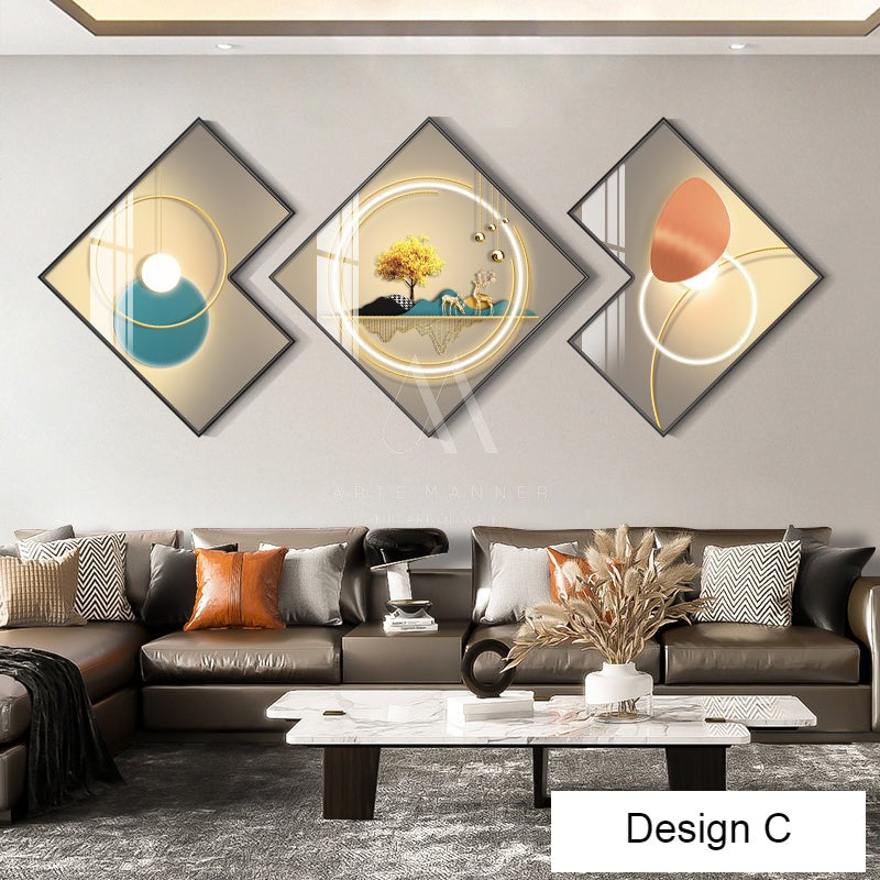 Orange Wave Modern Abstract Wall Art