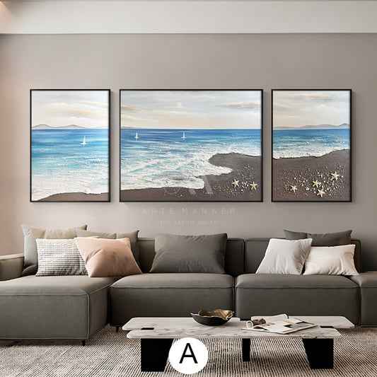 Sands Of Time Modern Oil Painting (Set of 3)