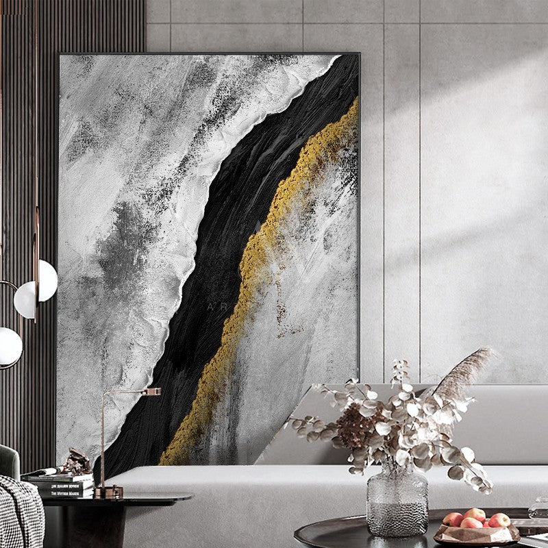 Gold Rush Modern Abstract Oil Painting