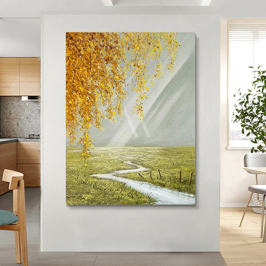 Golden Breeze Modern Oil Painting