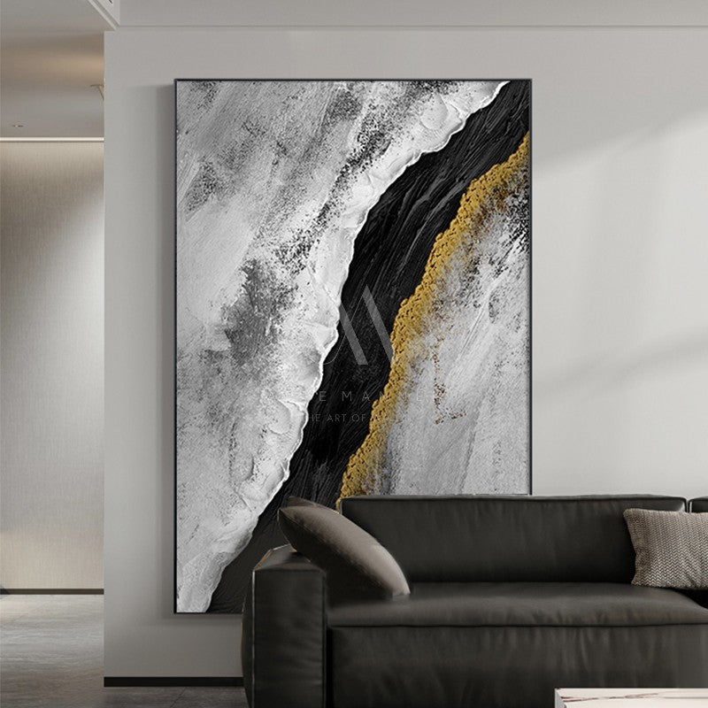 Gold Rush Modern Abstract Oil Painting