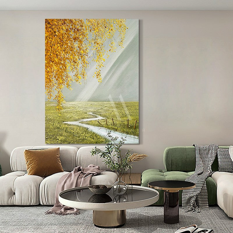 Golden Breeze Modern Oil Painting