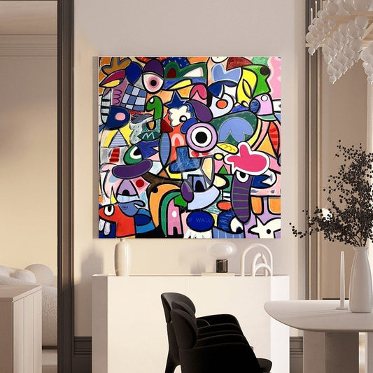 Floating Lines Modern Abstract Pop Wall Art