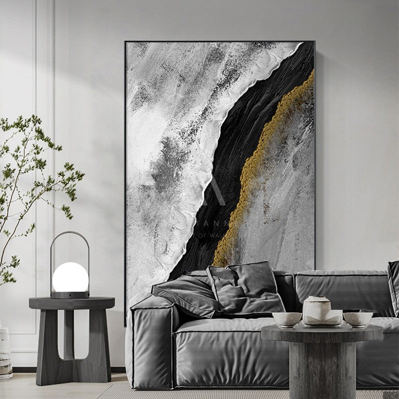 Gold Rush Modern Abstract Oil Painting