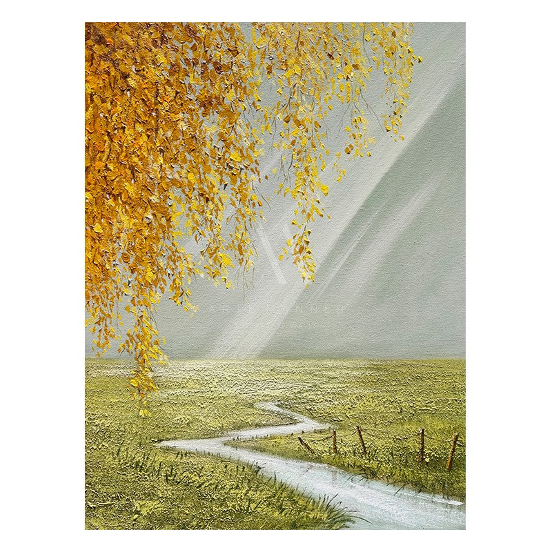 Golden Breeze Modern Oil Painting