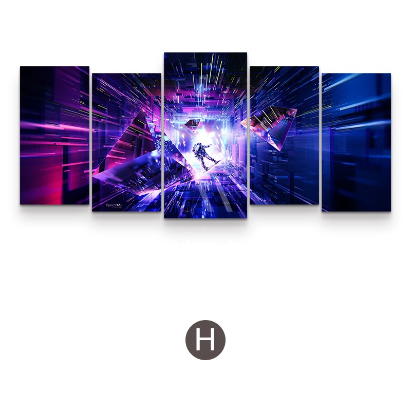 Yestertide Cyberpunk Wall Art (Set of 5)