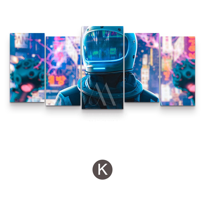 Yestertide Cyberpunk Wall Art (Set of 5)