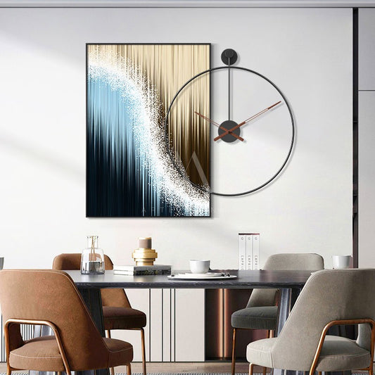 Digital Waves Abstract Wall Art Clock