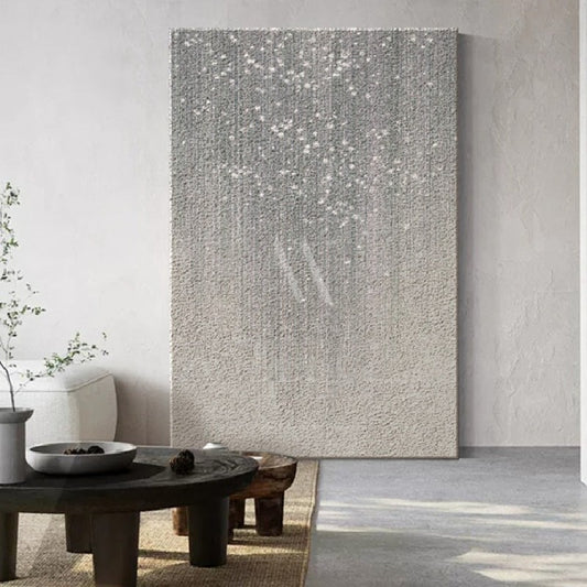 White Winter Modern Abstract Wall Art