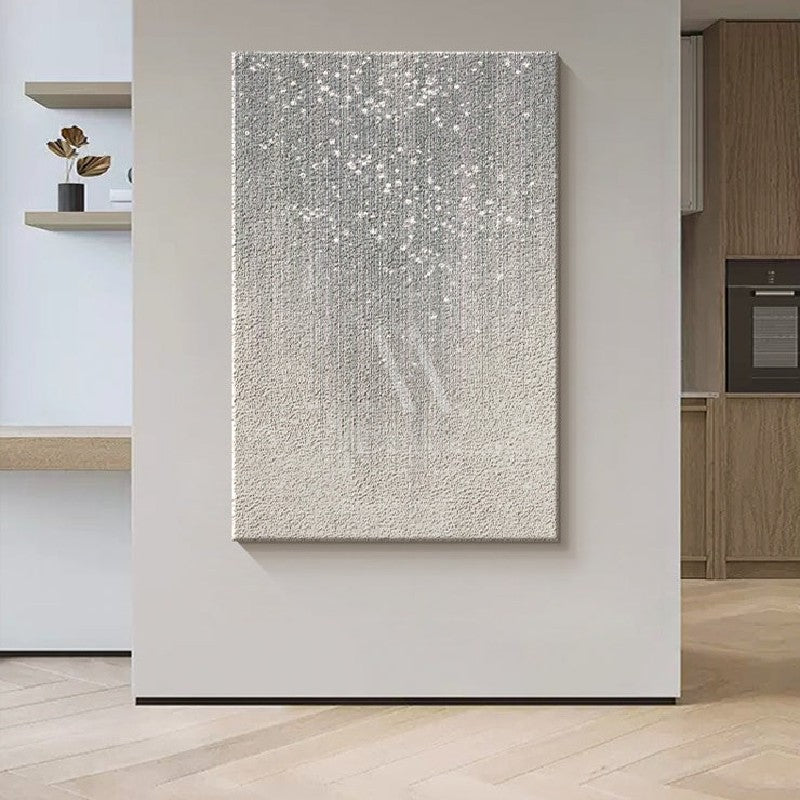 White Winter Modern Abstract Wall Art