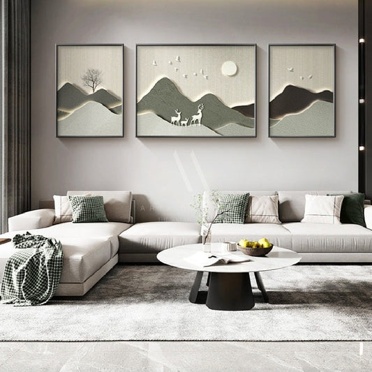 Grey Divide Modern 3D Wall Art (Set of 3)