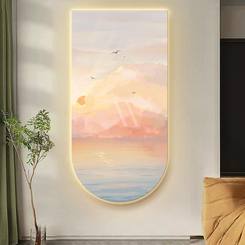 Fighting the Ocean Modern LED Wall Art