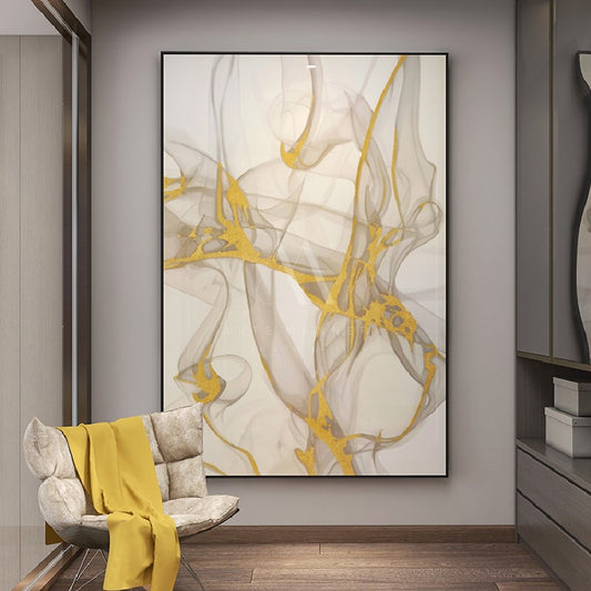 A Golden Dance Abstract Wall Art