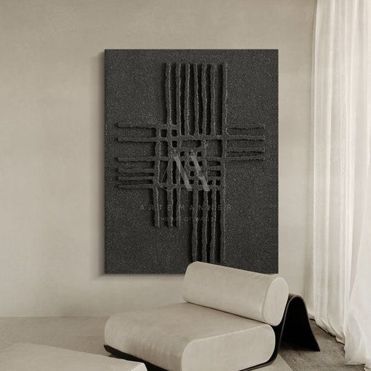 Black Passage Abstract 3D Wall Art