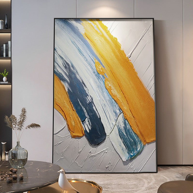 Peachy Modern Abstract Oil Painting